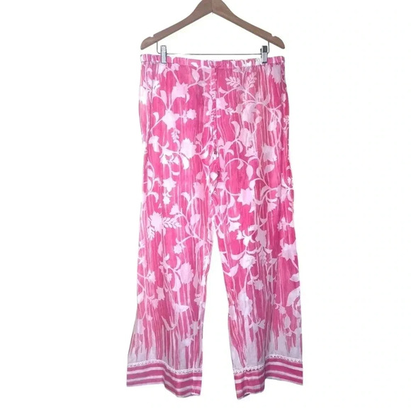 Pink and White NWT Oscar De La Renta Cover Up Lightweight Vacation Tropical Set - Picture 10 of 13